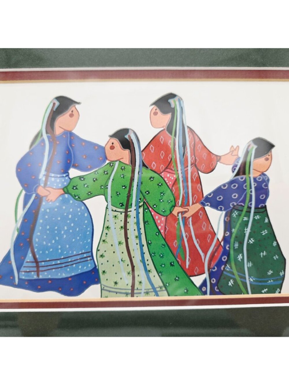 Framed Virginia Stroud Signed 1984 Native American Women Art Print - Picture 3 of 13